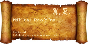 Mátai Roxána névjegykártya